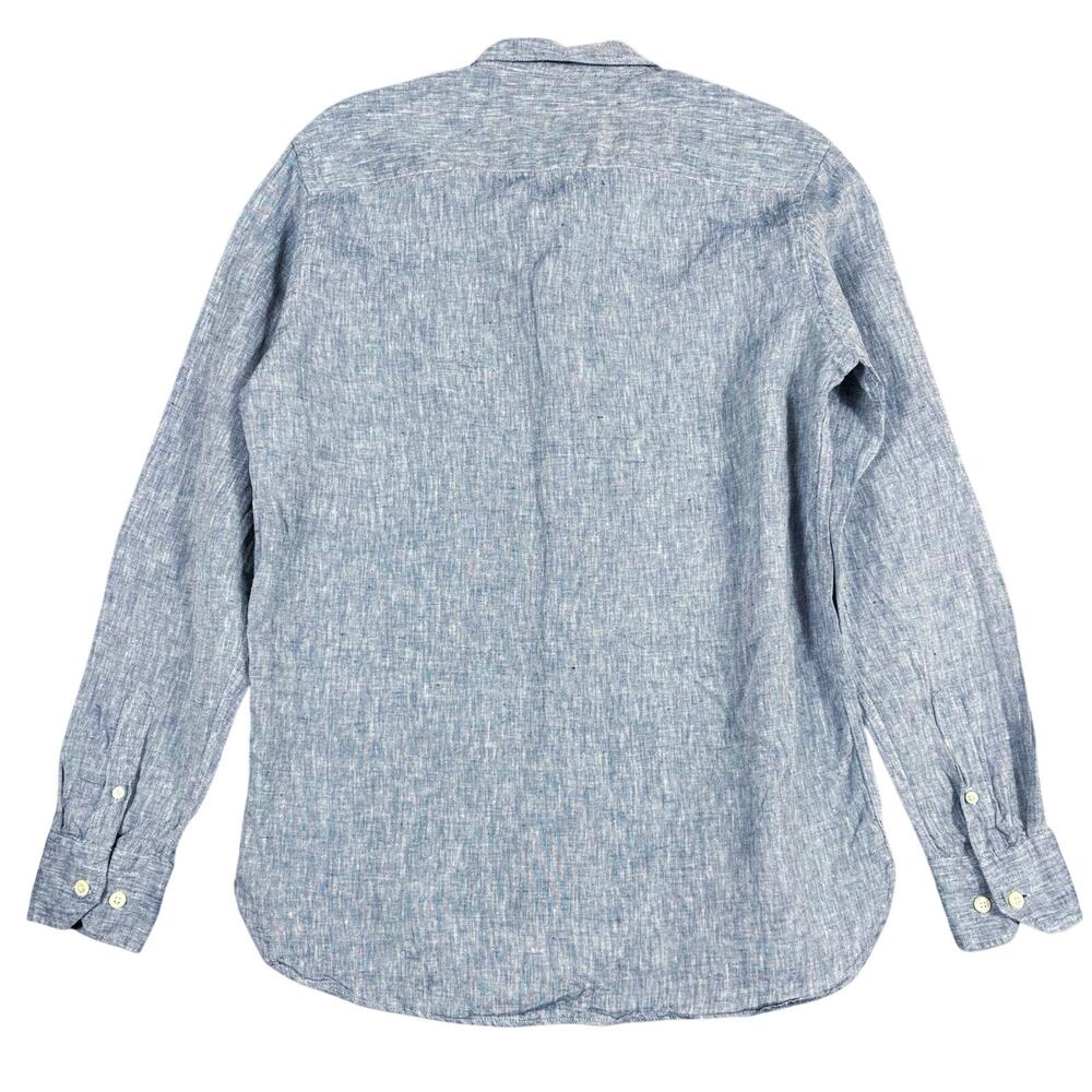 Oficina Reserva Men’s Size Small Blue 100% Linen Long Sleeve Button Up Shirt - Picture 3 of 8